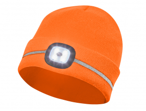 Čepice zimní s LED a reflexními pruhy