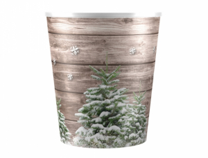 Obal na květník CHRISTMAS STROMEK Vánoce plastový d14x16cm