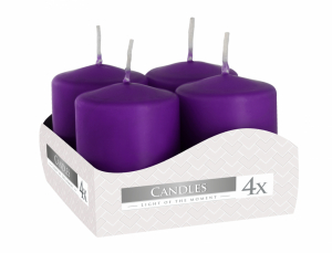 Svíčka adventní matná d4x6cm 4ks
