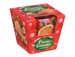 Svíčka ve skle CHRISTMAS ORANGE CINNAMON vonná 115g