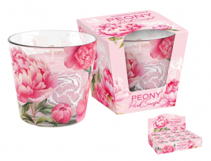 Svíčka ve skle PEONY PINK SUNSET vonná 115g